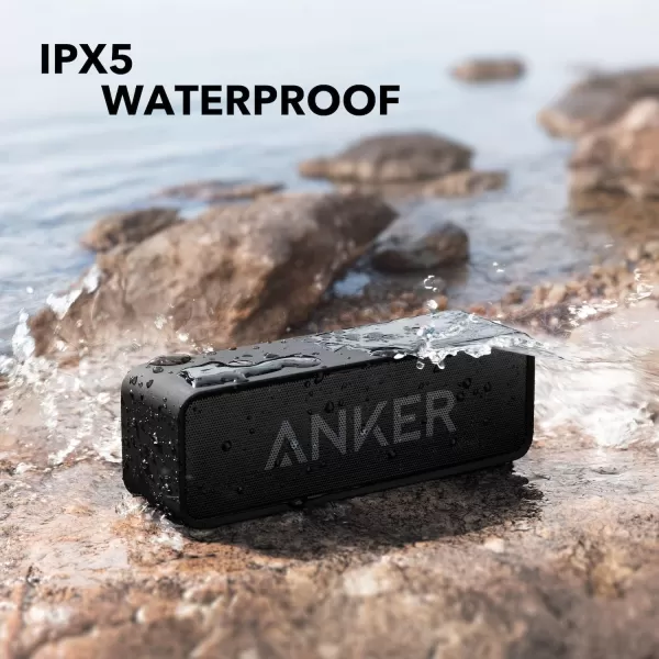 Upgraded Anker Soundcore Bluetooth Speaker With IPX5 Waterproof Stereo Sound 24H Playtime Portable Wireless SpeakerBlack