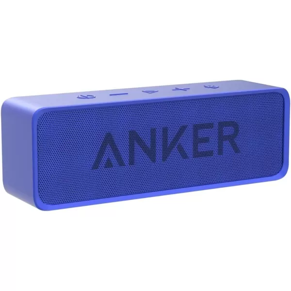 Upgraded Anker Soundcore Bluetooth Speaker With IPX5 Waterproof Stereo Sound 24H Playtime Portable Wireless SpeakerBlue