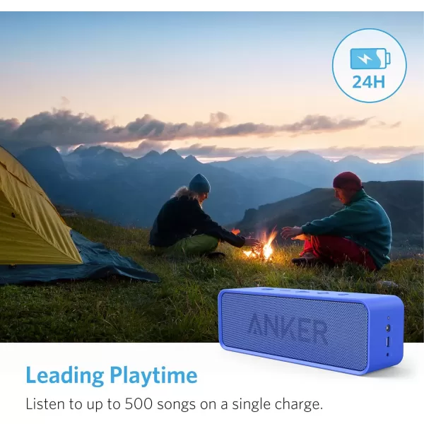 Upgraded Anker Soundcore Bluetooth Speaker With IPX5 Waterproof Stereo Sound 24H Playtime Portable Wireless SpeakerBlue