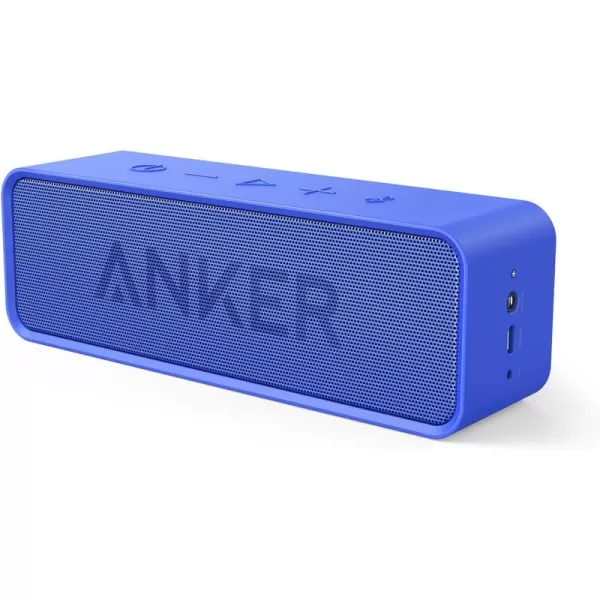 Upgraded Anker Soundcore Bluetooth Speaker With IPX5 Waterproof Stereo Sound 24H Playtime Portable Wireless SpeakerBlue