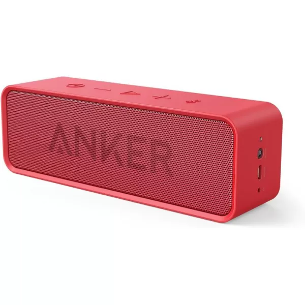 Upgraded Anker Soundcore Bluetooth Speaker With IPX5 Waterproof Stereo Sound 24H Playtime Portable Wireless SpeakerRed