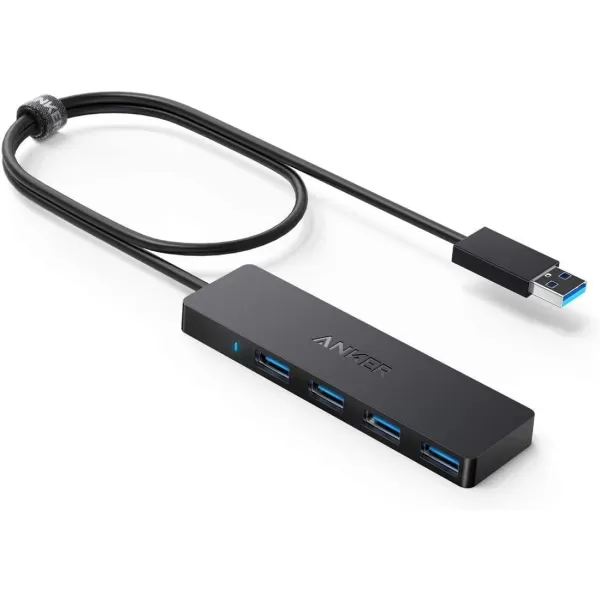 Anker 4Port USB 30 Hub UltraSlim Data USB Hub with 2 ft Extended Cable Charging Not Supported for MacBook Mac Pro Mac mini iMac Surface Pro XPS PC Flash Drive Mobile HDD2 ft