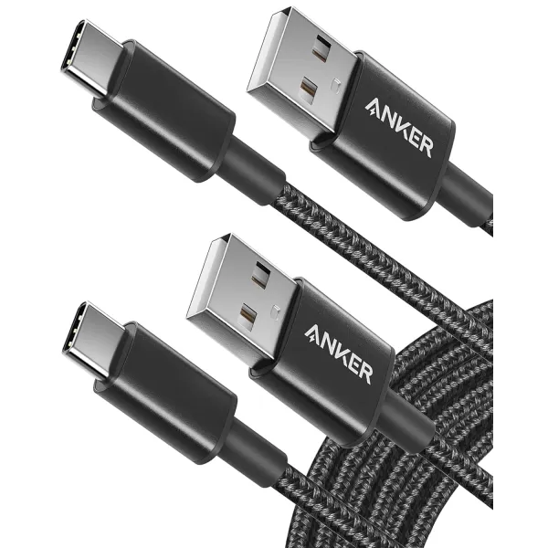 Anker USB to USB C Cable 2 Pack 6FT USB A to USB C Charger Cord for Samsung Galaxy S10 S10 LG V30 Beats Fit Pro and More USB 20 BlackBlack