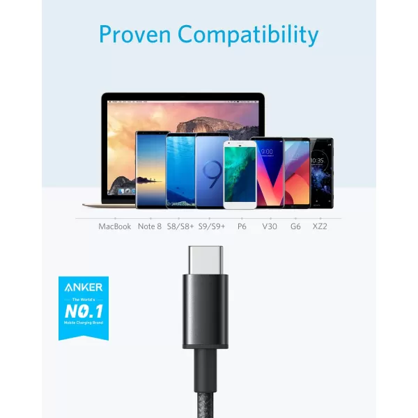 Anker USB to USB C Cable 2 Pack 6FT USB A to USB C Charger Cord for Samsung Galaxy S10 S10 LG V30 Beats Fit Pro and More USB 20 BlackBlack