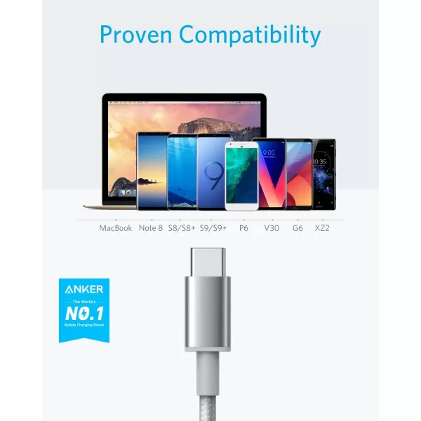 Anker USB to USB C Cable 2 Pack 6FT USB A to USB C Charger Cord for Samsung Galaxy S10 S10 LG V30 Beats Fit Pro and More USB 20 BlackSilver