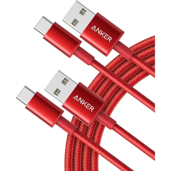 Anker USB to USB C Cable 2 Pack 6FT USB A to USB C Charger Cord for Samsung Galaxy S10 S10 LG V30 Beats Fit Pro and More USB 20 BlackRed