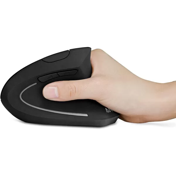 Anker 24G Wireless Vertical Ergonomic Optical Mouse 800  1200 1600 DPI 5 Buttons for Laptop Desktop PC Macbook  Black