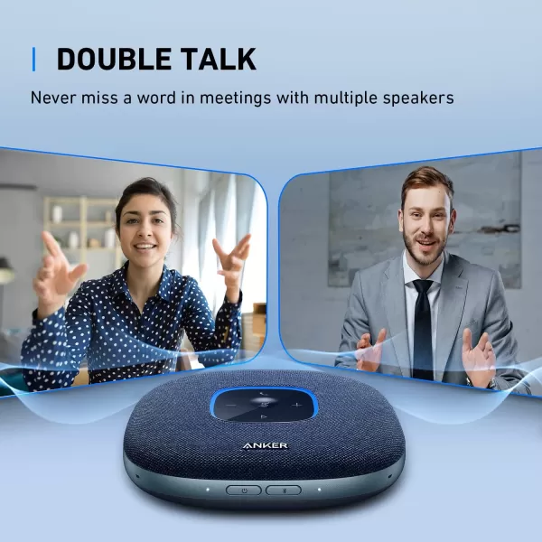 Anker PowerConf S3 Speakerphone with 6 Mics Enhanced Voice Pickup 24H Call Time App Control Bluetooth 5 USB C Conference Speaker Compatible with Leading Platforms Home OfficeBlack