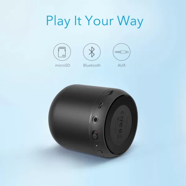 Anker Soundcore Mini SuperPortable Bluetooth Speaker with FM Radio 15Hour Playtime 66 ft Bluetooth Range Enhanced Bass NoiseCancelling Microphone  Blackblack