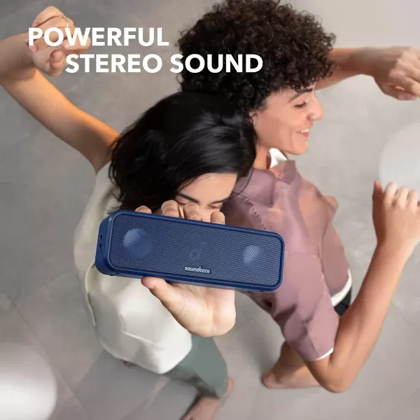 Soundcore Anker 3 Portable Bluetooth Speaker  Wireless IPX7 Waterproof 24H Playtime Pure Titanium Diaphragm Drivers PartyCast BassUp Custom EQ App  for Home Outdoor and BeachBlue