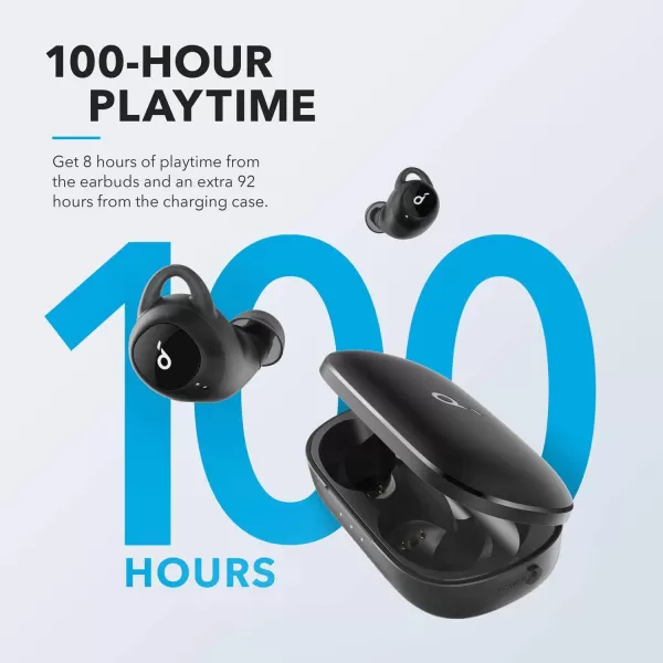 Soundcore Liberty True Wireless Earbuds 100 Hour Playtime Graphene Sound Fast Charging Secure Fit Bluetooth 5 Easy Pairing Sweatproof True Wireless Earbuds with Smart AI Stereo Handsfree CallsBlack