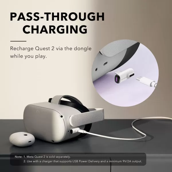 Soundcore VR P10 Gaming EarbudsLow Latency Meta Officially Cobranded Dual Connection 24GHz Wireless USBC Dongle IncludedCompatible with Meta Quest 2 Steam Deck PS4 PS5 PC Switch