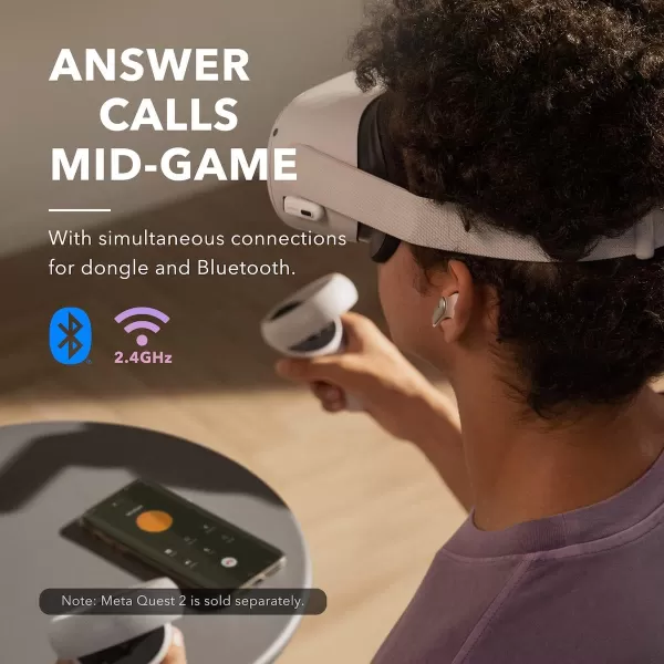 Soundcore VR P10 Gaming EarbudsLow Latency Meta Officially Cobranded Dual Connection 24GHz Wireless USBC Dongle IncludedCompatible with Meta Quest 2 Steam Deck PS4 PS5 PC Switch