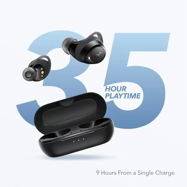 Soundcore by Anker Life A1 True Wireless Earbuds Powerful Customized Sound 40H Playtime Wireless Charging USBC Fast Charge IPX7 Waterproof Button Control Bluetooth Earbuds Commute SportsBlack