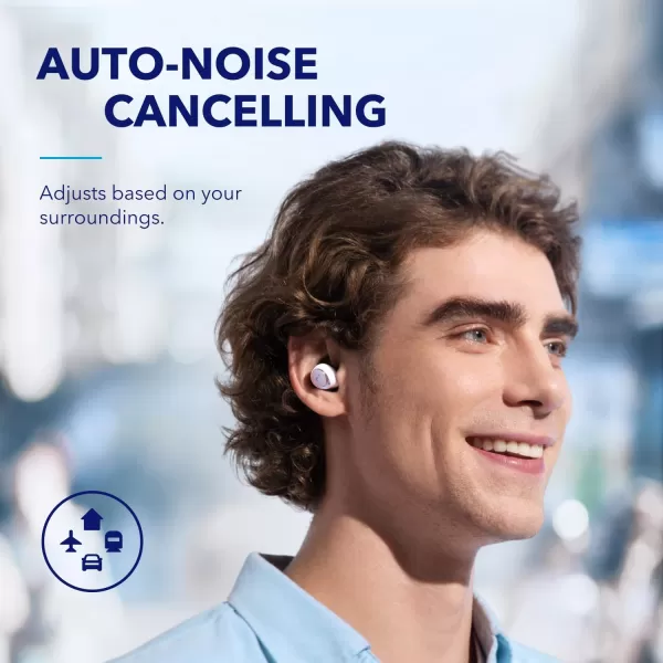 Soundcore by Anker Space A40 Adaptive Active Noise Cancelling Wireless Earbuds Reduce Noise by Up to 98 Ultra Long 50H Playtime 10H Single Playtime HiRes Sound Comfortable Fit Wireless ChargePurple