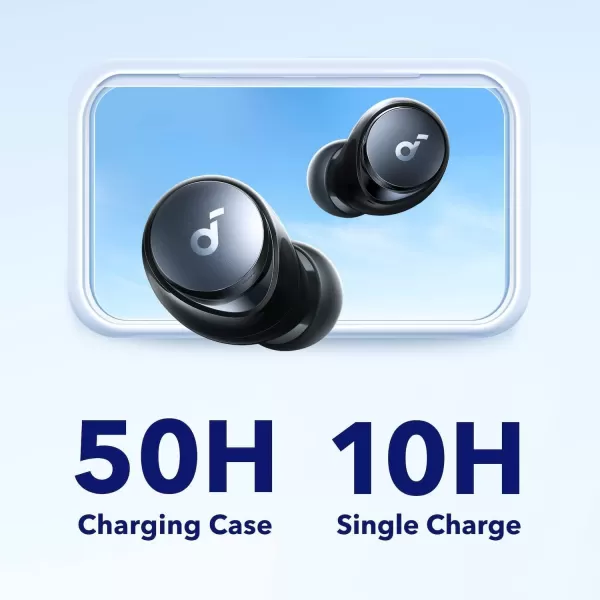 Soundcore by Anker Space A40 Adaptive Active Noise Cancelling Wireless Earbuds Reduce Noise by Up to 98 Ultra Long 50H Playtime 10H Single Playtime HiRes Sound Comfortable Fit Wireless ChargeBlack