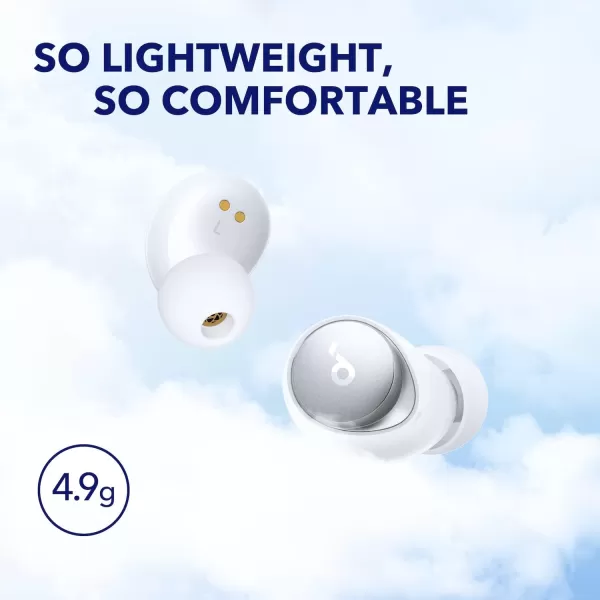 Soundcore by Anker Space A40 Adaptive Active Noise Cancelling Wireless Earbuds Reduce Noise by Up to 98 Ultra Long 50H Playtime 10H Single Playtime HiRes Sound Comfortable Fit Wireless ChargeWhite