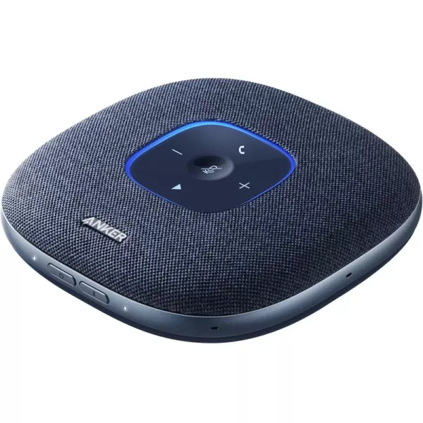 Anker PowerConf S3 Speakerphone with 6 Mics Enhanced Voice Pickup 24H Call Time App Control Bluetooth 5 USB C Conference Speaker Compatible with Leading Platforms Home OfficeBlue