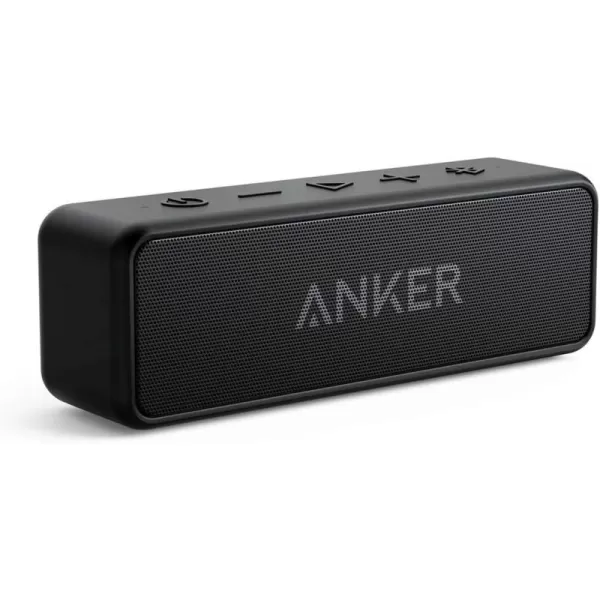 Anker Soundcore 2 Portable Bluetooth Speaker with 12W Stereo Sound Bluetooth 5 Bassup IPX7 Waterproof 24Hour Playtime Wireless Stereo Pairing Speaker for Home Outdoors TravelBlack