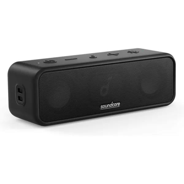 Soundcore Anker 3 Portable Bluetooth Speaker  Wireless IPX7 Waterproof 24H Playtime Pure Titanium Diaphragm Drivers PartyCast BassUp Custom EQ App  for Home Outdoor and BeachBlack