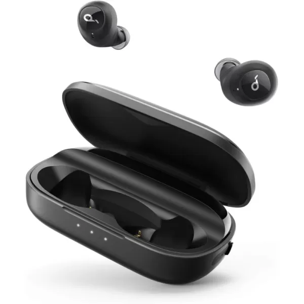 Soundcore Liberty True Wireless Earbuds 100 Hour Playtime Graphene Sound Fast Charging Secure Fit Bluetooth 5 Easy Pairing Sweatproof True Wireless Earbuds with Smart AI Stereo Handsfree CallsBlack