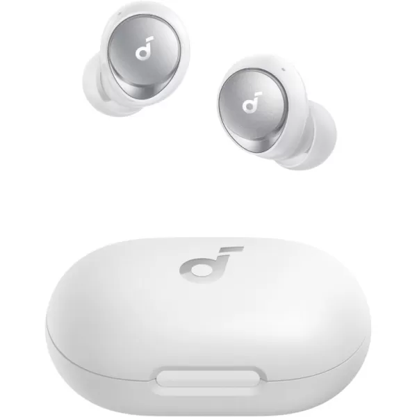 Soundcore by Anker Space A40 Adaptive Active Noise Cancelling Wireless Earbuds Reduce Noise by Up to 98 Ultra Long 50H Playtime 10H Single Playtime HiRes Sound Comfortable Fit Wireless ChargeWhite