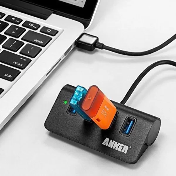 Anker 4Port USB 30 Unibody Aluminum Portable Data Hub with 2ft USB 30 Cable for Macbook Mac Pro  mini iMac XPS Surface Pro Notebook PC USB Flash Drives Mobile HDD and MoreBlack