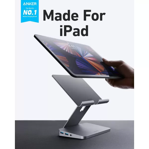 Anker  551 USBC Hub 8in1 with Foldable Tablet Stand Dock 4K HDMI 2 USBA Data Ports for iPad Pro 5th Gen  iPad Air 5th GeniPad Mini 6th and Later Silver