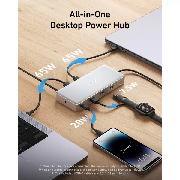 Anker Docking Station KVM Switch for 2 Laptops Dual 4K Monitor 554 USB C Docking Station with HDMI and DisplayPort Max 100W PD USB 30 Audio for Lenovo Laptop Macbook iPad Steam Deck and More10in1