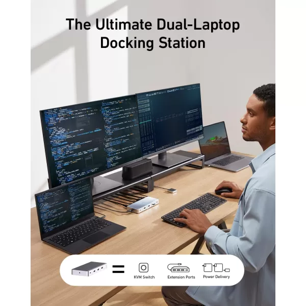 Anker Docking Station KVM Switch for 2 Laptops Dual 4K Monitor 554 USB C Docking Station with HDMI and DisplayPort Max 100W PD USB 30 Audio for Lenovo Laptop Macbook iPad Steam Deck and More10in1