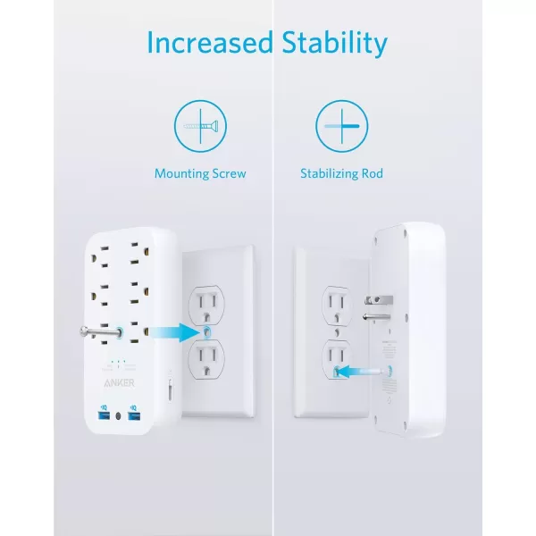 Anker Outlet Extender with Stepless Dimming Night LightSurge Protector Outlet Extender with 6 Outlets2 USB Ports 18W USB Wall Charger Plug for College Dorm Room HomeCruise and KitchenTUV Listed