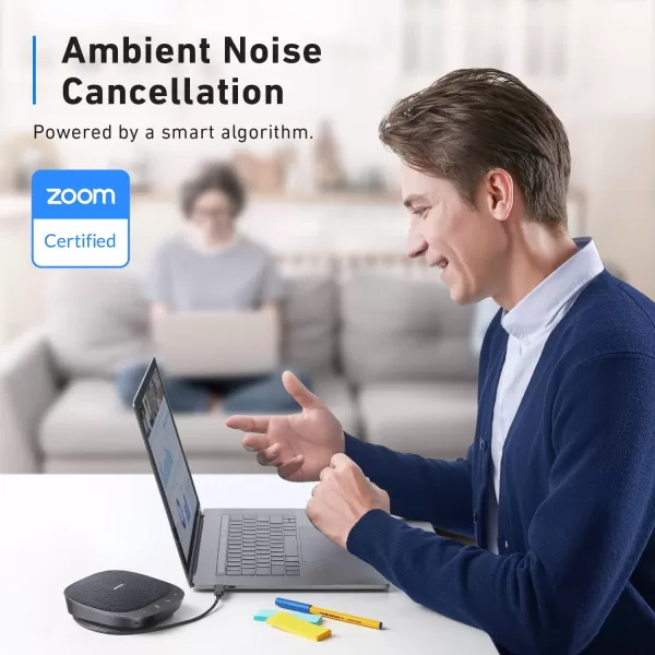 Anker PowerConf S330 USB Speaker Conference Speaker for Home Office Smart Voice Filter Plug ampamp Play 4 Microphones for 360 Room Coverage Clear Sound Profile