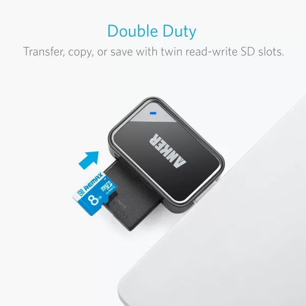 Anker USB 30 SD Card Reader 2in1 SD Card Reader for SDXC SDHC MMC RSMMC Micro SDXC Micro SD Micro SDHC UHSI Cards  Card Reader Micro SD Card Reader