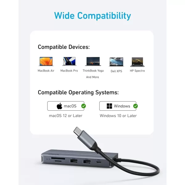 Anker USB C Hub DualDisplay USBC Hub 10in1 4K30Hz HDMI Display 1080p VGA with 100W Max Power Delivery 5 Gbps USBC and USBA Data Ports for MacBook Lenovo Dell XPS HP Laptops and More