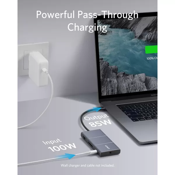 Anker USB C Hub PowerExpand 6in1 Adapter with 4K HDMI 100W Power Delivery Port 2 10 Gbps A Ports SD Card Reader and 35mm Audio for MacBook Air Pro XPS More