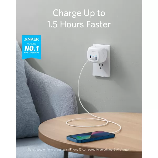 Anker USB C Outlet Extender Anker 321 Outlet Extender With 3 Outlets and 20W USB C Charging for iPhone 1312 Series Power Delivery Charging for Dorm Rooms Home Office Cruise Ship Travel Esstential2 Pack