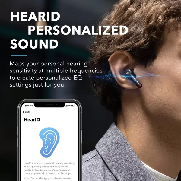 Soundcore Anker Liberty Air 2 Wireless Earbuds DiamondInspired Drivers Bluetooth Earphones 4 Mics Noise Reduction 28H Playtime HearID Bluetooth 5 Wireless Charging for Calls Home OfficeBlack