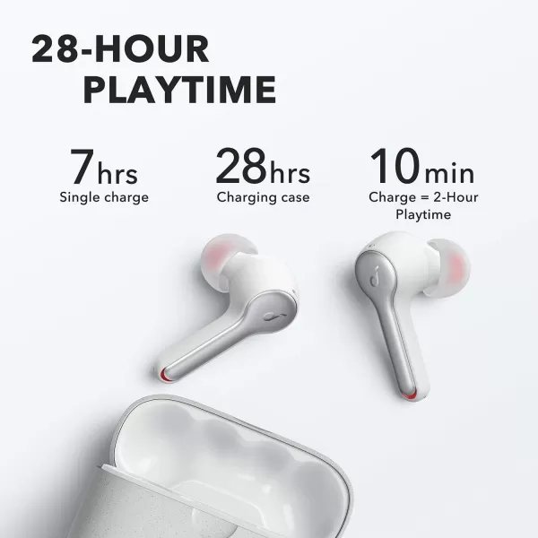 Soundcore Anker Liberty Air 2 Wireless Earbuds DiamondInspired Drivers Bluetooth Earphones 4 Mics Noise Reduction 28H Playtime HearID Bluetooth 5 Wireless Charging for Calls Home OfficeWhite