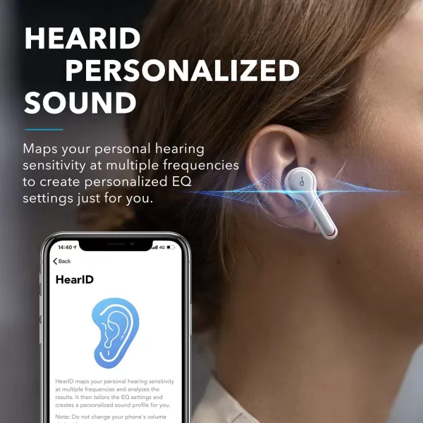 Soundcore Anker Liberty Air 2 Wireless Earbuds DiamondInspired Drivers Bluetooth Earphones 4 Mics Noise Reduction 28H Playtime HearID Bluetooth 5 Wireless Charging for Calls Home OfficeWhite