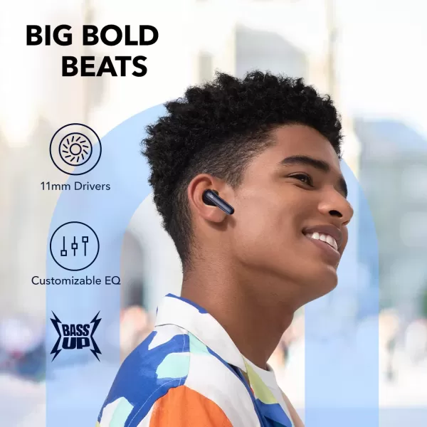 Soundcore by Anker Life P3 Noise Cancelling Earbuds Ultra Long 50H Playtime Fast Charging Big Bass MultiMode Noise Cancelling AIEnhanced Calls Wireless Charging App Control Bluetooth 52Navy Blue