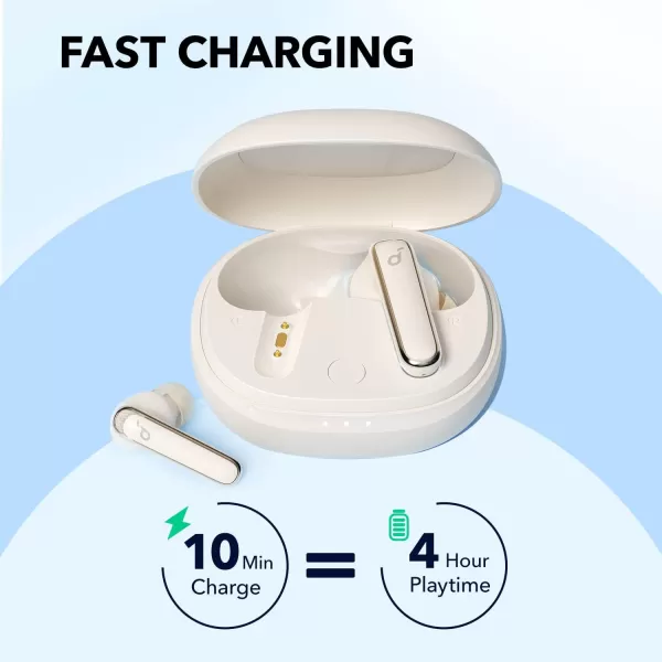 Soundcore by Anker Life P3 Noise Cancelling Earbuds Ultra Long 50H Playtime Fast Charging Big Bass MultiMode Noise Cancelling AIEnhanced Calls Wireless Charging App Control Bluetooth 52Oat White