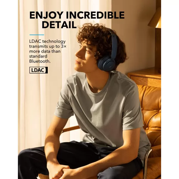 Soundcore by Anker Life Q35 Multi Mode Active Noise Cancelling Headphones Bluetooth Headphones with LDAC for Hi Res Wireless Audio 40H Playtime Comfortable Fit Clear Calls BlackBlue