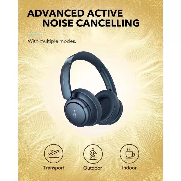 Soundcore by Anker Life Q35 Multi Mode Active Noise Cancelling Headphones Bluetooth Headphones with LDAC for Hi Res Wireless Audio 40H Playtime Comfortable Fit Clear Calls BlackBlue