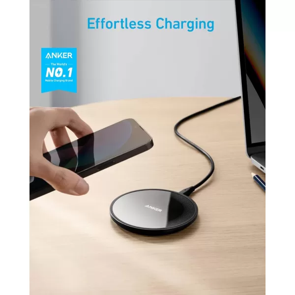 Anker 315 Wireless Charger Pad 10W Max Fast Charging  Compatible with iPhone 151413 Series Samsung S22 AirPods Samsung Buds Google Buds and More  Wall Charger Not Included