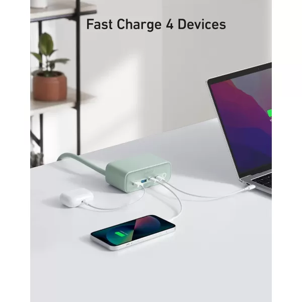 Anker 525 Charging Station 7in1 USB C Power Strip for iphone1314 5ft Extension Cord with 3AC2USB A2USB CMax 65W Power Delivery Desktop Accessory for MacBook Pro Home Office Phantom BlackGreen