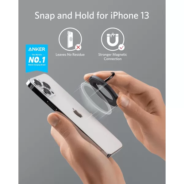 Anker Magnetic Phone Grip MagGo 610 Ring Holder Adjustable Kickstand Only for iPhone 1616 Plus16 Pro16 Pro Max15141312 SeriesInterstellar Gray