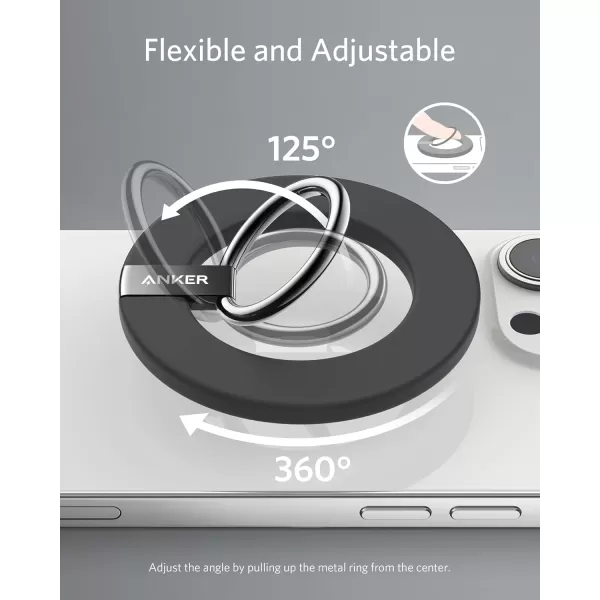 Anker Magnetic Phone Grip MagGo 610 Ring Holder Adjustable Kickstand Only for iPhone 1616 Plus16 Pro16 Pro Max15141312 SeriesInterstellar Gray