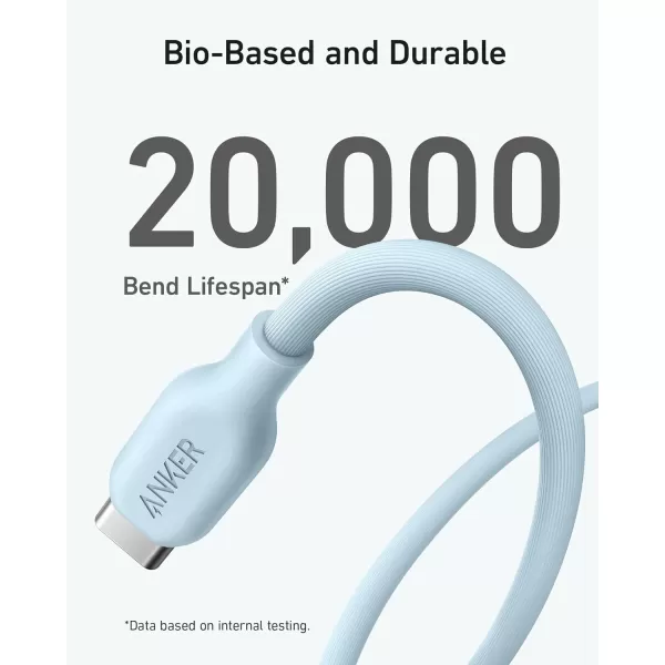 Anker USBC to Lightning Cable 541 Cable Aurora White 6ft MFi Certified BioBased Fast Charging for iPhone 14 14pro Max 13 Pro 12 11 X XS XR 8 Plus Charger Not IncludedBlue