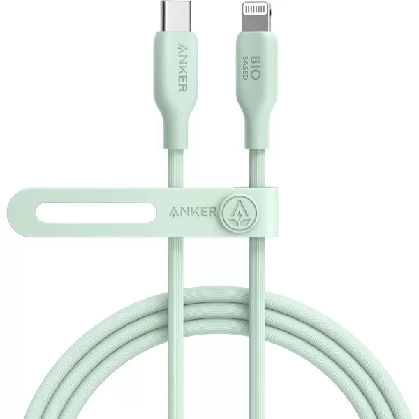 Anker USBC to Lightning Cable 541 Cable Aurora White 6ft MFi Certified BioBased Fast Charging for iPhone 14 14pro Max 13 Pro 12 11 X XS XR 8 Plus Charger Not IncludedGreen