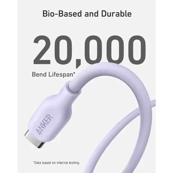 Anker USBC to Lightning Cable 541 Cable Aurora White 6ft MFi Certified BioBased Fast Charging for iPhone 14 14pro Max 13 Pro 12 11 X XS XR 8 Plus Charger Not IncludedPurple